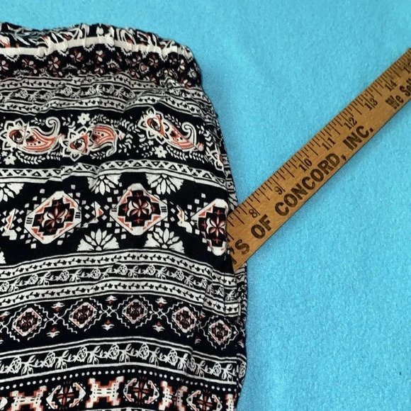 BOCABAY floral pull on crop pants elastic waistband drawstring 2 pockets size PL - Picture 7 of 9